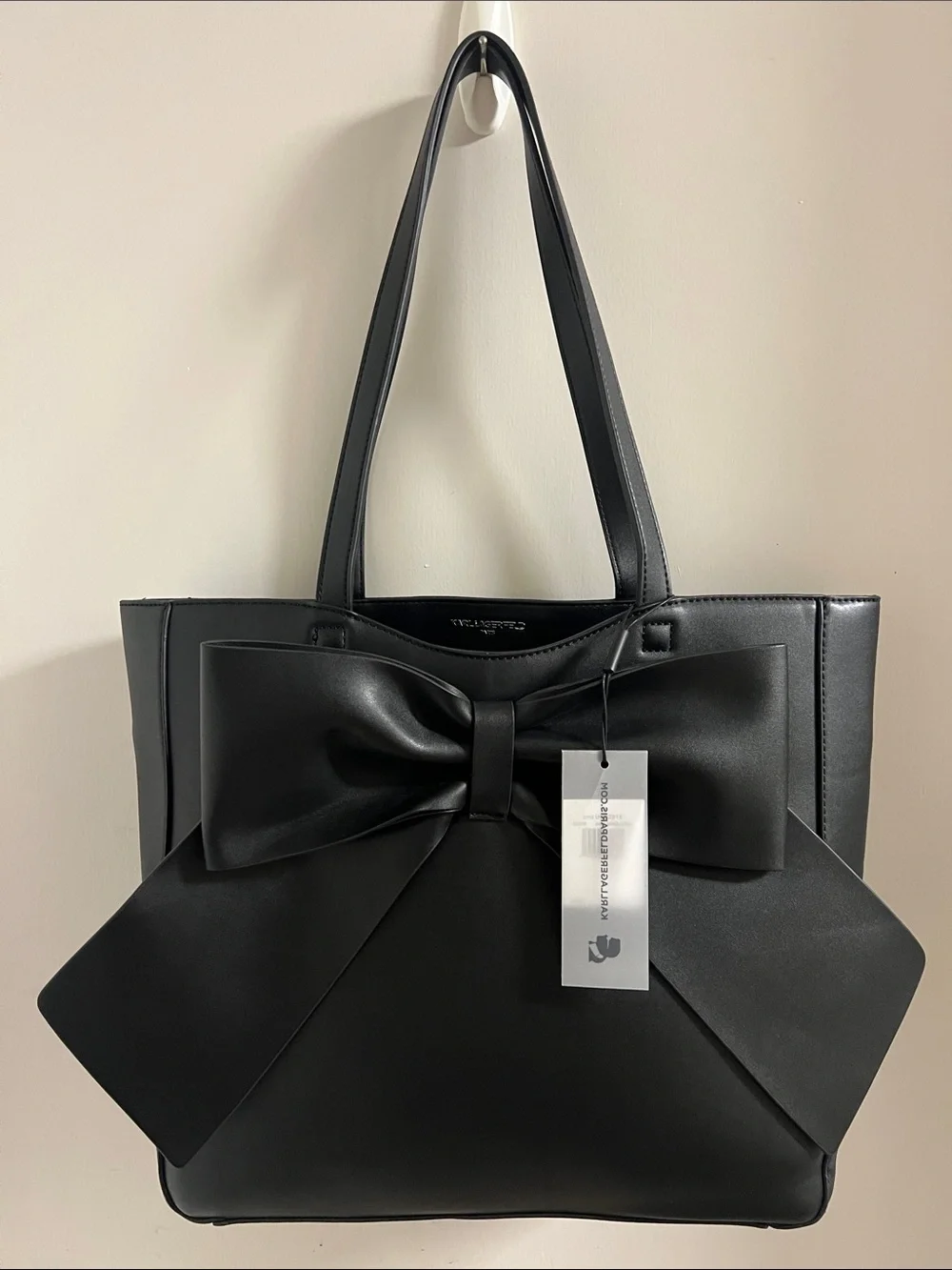 Karl Lagerfeld Black Tote with Signature Bow